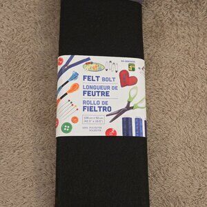 Black Felt Sheet 108×50 cm – 100% Polyester